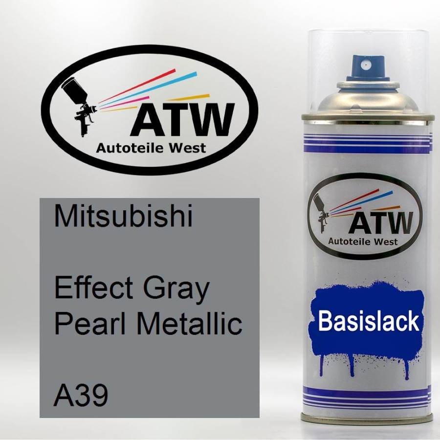 Mitsubishi, Effect Gray Pearl Metallic, A39: 400ml Sprühdose, von ATW Autoteile West.